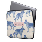 Personalized Aesthetic German Shepherd Pattern Laptopschutzhülle (Vorderseite Links)