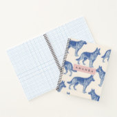 Personalized Aesthetic German Shepherd Pattern Notizblock (Innenseite)