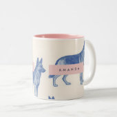 Personalized Aesthetic German Shepherd Pattern Zweifarbige Tasse (VorderseiteRechts)
