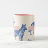 Personalized Aesthetic German Shepherd Pattern Zweifarbige Tasse (Mittel)