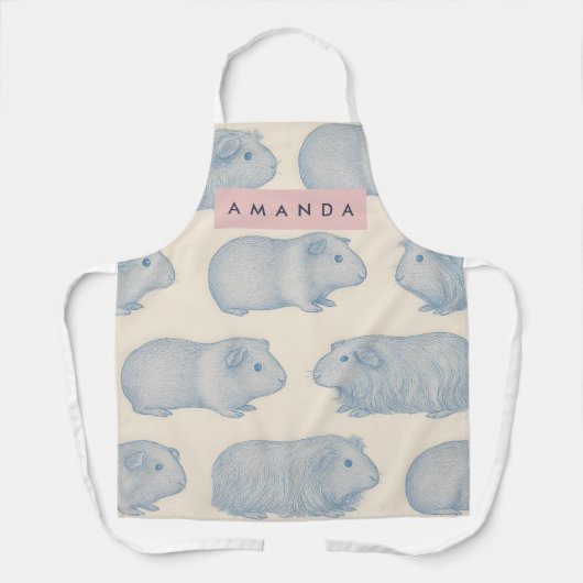 Personalized Aesthetically Cute Guinea Pigs Patter Schürze (Vorderseite)
