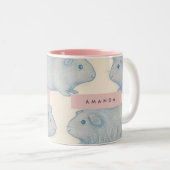 Personalized Aesthetically Cute Guinea Pigs Patter Zweifarbige Tasse (VorderseiteRechts)