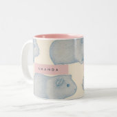 Personalized Aesthetically Cute Guinea Pigs Patter Zweifarbige Tasse (Vorderseite Links)