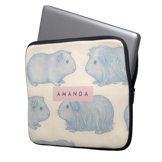 Personalized Aesthetically Guinea Pigs Pattern Laptopschutzhülle (Vorderseite Links)