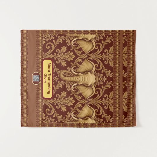 Personalized African: Elephant Mara Glory | Luxury Wandteppich (Vorderseite (Horizontal))