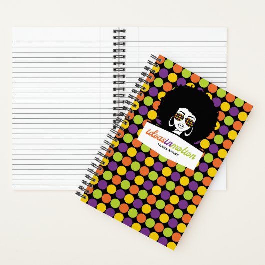 Personalized Afro Retro Polka Dot Notizblock (Innen)