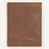 Personalized Aged Leather Notebook with Initials Notizblock (Vorderseite)