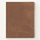Personalized Aged Leather Notebook with Initials Notizblock (Rückseite)