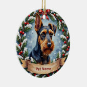 Personalized Airedale Terrier Christmas Keramik Ornament (Rechts)