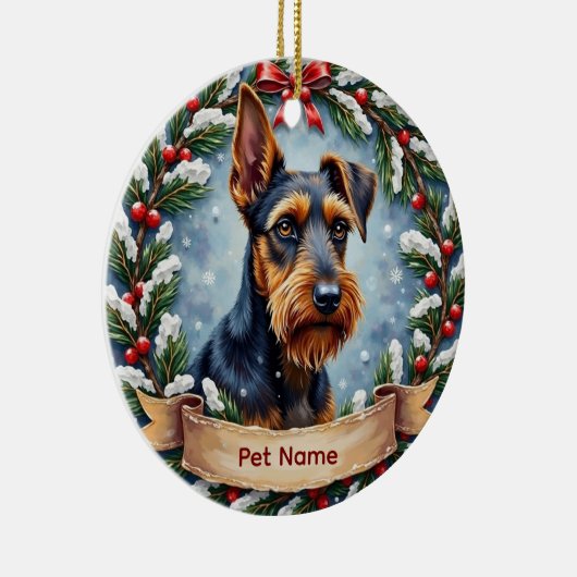 Personalized Airedale Terrier Christmas Keramik Ornament (Rechts)