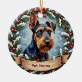 Personalized Airedale Terrier Christmas Keramik Ornament (Vorne)