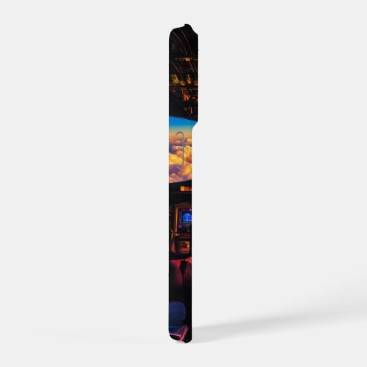 personalized Airplane Cockpit Dashboard  sunset  iPhone Hülle (Rechte Seite)