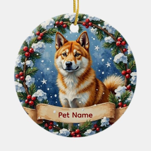 Personalized Akita Christmas Keramik Ornament (Vorne)