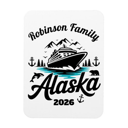 Personalized Alaska Cruise Door Marker Magnet (Vertikal)