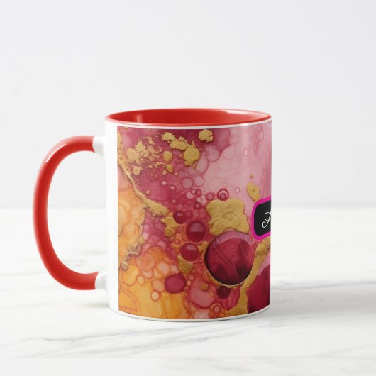 Personalized Alcohol Ink Style Mug with Name, gift Tasse (Links)