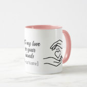 Personalized All My Love Hands Heart Mug Tasse (VorderseiteRechts)