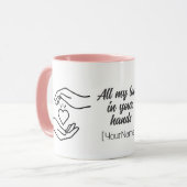 Personalized All My Love Hands Heart Mug Tasse (Vorderseite Links)