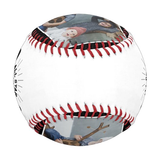 Personalized “All Star Daddy” Black White Baseball (Rückseite)