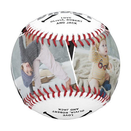 Personalized “All Star Daddy” Black White Baseball (Vorderseite)