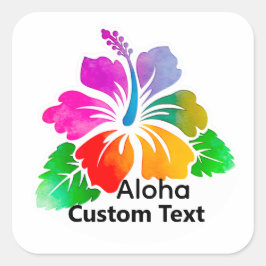 Personalized Aloha Hibiscus Tropical Flower Quadratischer Aufkleber