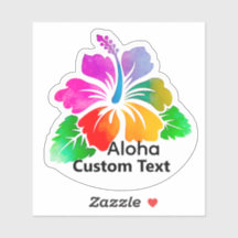 Personalized Aloha Hibiscus TropicalFlower Sticker