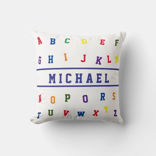 Personalized Alphabet  Throw Pillow Kissen (Vorderseite)