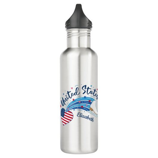 Personalized American Figure Skating Water Bottle Edelstahlflasche (Links)