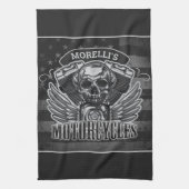 Personalized American Flag Biker Skull Motorcycle Geschirrtuch (Vertikal)