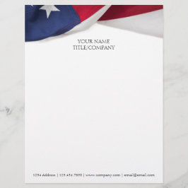 Personalized American Flag Company Name Business  Briefbogen