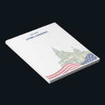 Personalized American Flag Patriotic USA  Notizblock<br><div class="desc">Personalized American Flag Patriotic USA Gifts! Celebrate pride, freedom, and unity with this American Patriotic USA design. Inspired by the spirit of the United States, this design reflects love for the country, national pride, and the values of liberty and independence. Perfect for national holidays, patriotic events, family gatherings, or everyday...</div>