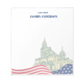 Personalized American Flag Patriotic USA  Notizblock (Vorderseite)