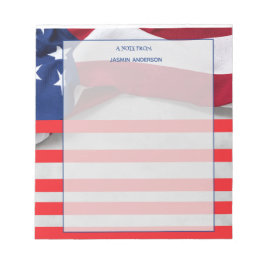 Personalized American Flag Patriotic USA Notizblock