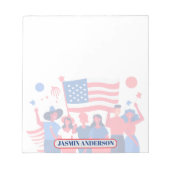 Personalized American Flag Patriotic USA  Notizblock (Vorderseite)
