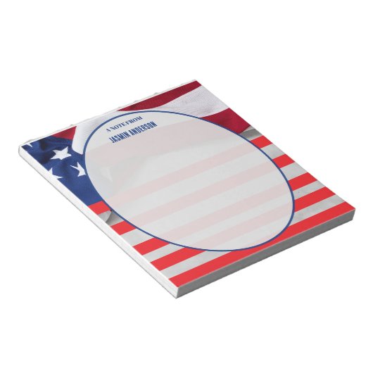 Personalized American Flag Patriotic USA  Notizblock (angewinkelt)