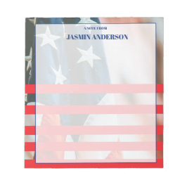 Personalized American Flag Patriotic USA Notizblock