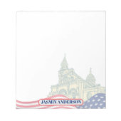 Personalized American Flag Patriotic USA  Notizblock (Vorderseite)