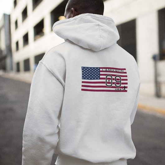 Personalized American Soccer Athlete Patriotic  Hoodie