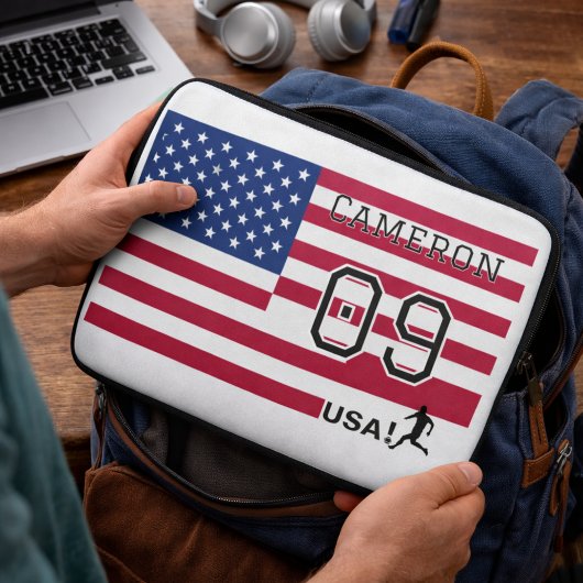 Personalized American Soccer Athlete Patriotic  Laptopschutzhülle