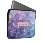 Personalized Amethyst Crystal & Lavender Sparkle Laptopschutzhülle (Vorne Rechts)