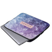 Personalized Amethyst Crystal & Lavender Sparkle Laptopschutzhülle (Vorne Knopf)