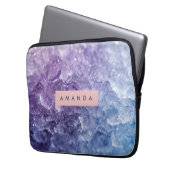 Personalized Amethyst Crystal & Lavender Sparkle Laptopschutzhülle (Vorderseite Links)