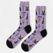 Personalized Ancient Egyptian Cat Socks & Pyramids Socken (Linkes Detail)