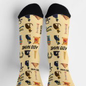 Personalized Ancient Egyptian Cat Socks & Pyramids Socken (Oben)