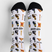Personalized Ancient Egyptian Cat Socks & Pyramids Socken (Oben)