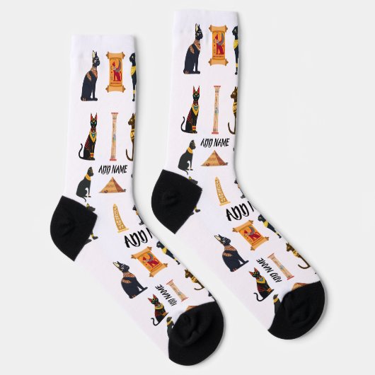 Personalized Ancient Egyptian Cat Socks & Pyramids Socken (Rechts)