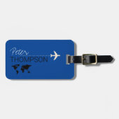 personalized-and-elegant BLUE aero travel Gepäckanhänger (Vorderseite horizontal)