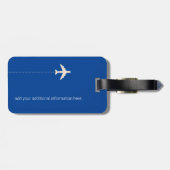 personalized-and-elegant BLUE aero travel Gepäckanhänger (Rückseite horizontal)