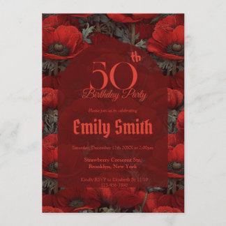 Personalized Anemones Luxury Summer Party Einladung