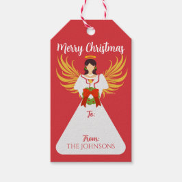 Personalized Angel Christmas Wreath Gift Tag Geschenkanhänger