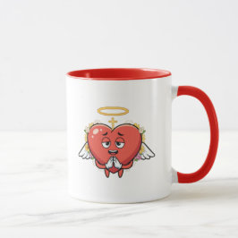 Personalized Angel Heart Prayer Mug - Custom Name Tasse